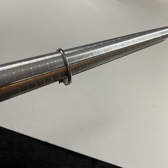 Sterling Silver and Cubic Zirconia Emerald Cut Engagement Ring Sz 8 KL DESIGNS - Picture 5 of 8